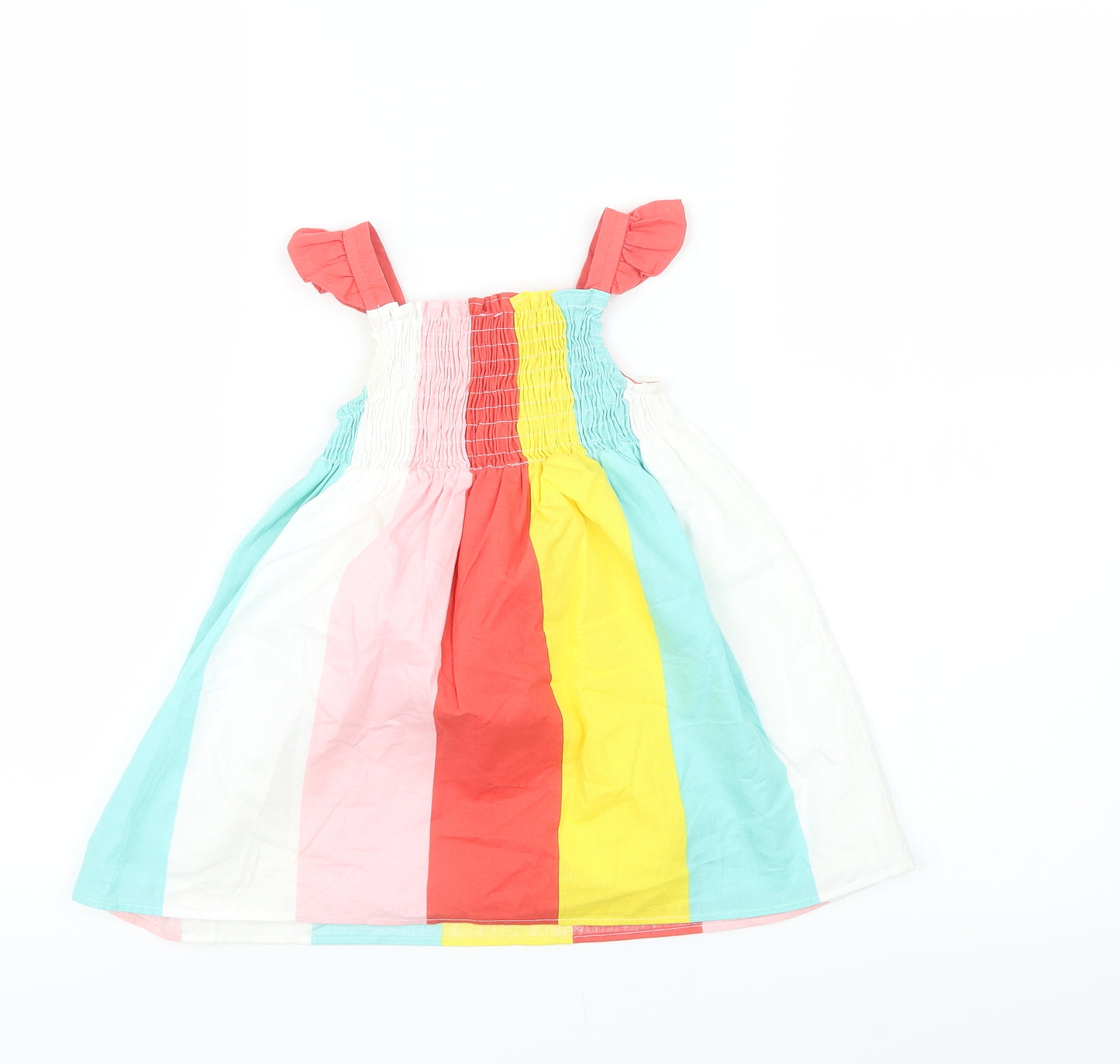 F&F Girls Pink Striped  T-Shirt Dress  Size 12-18 Months