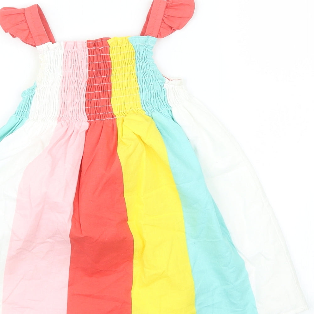 F&F Girls Pink Striped  T-Shirt Dress  Size 12-18 Months