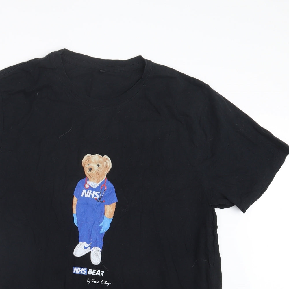 Preworn Mens Black    T-Shirt Size L