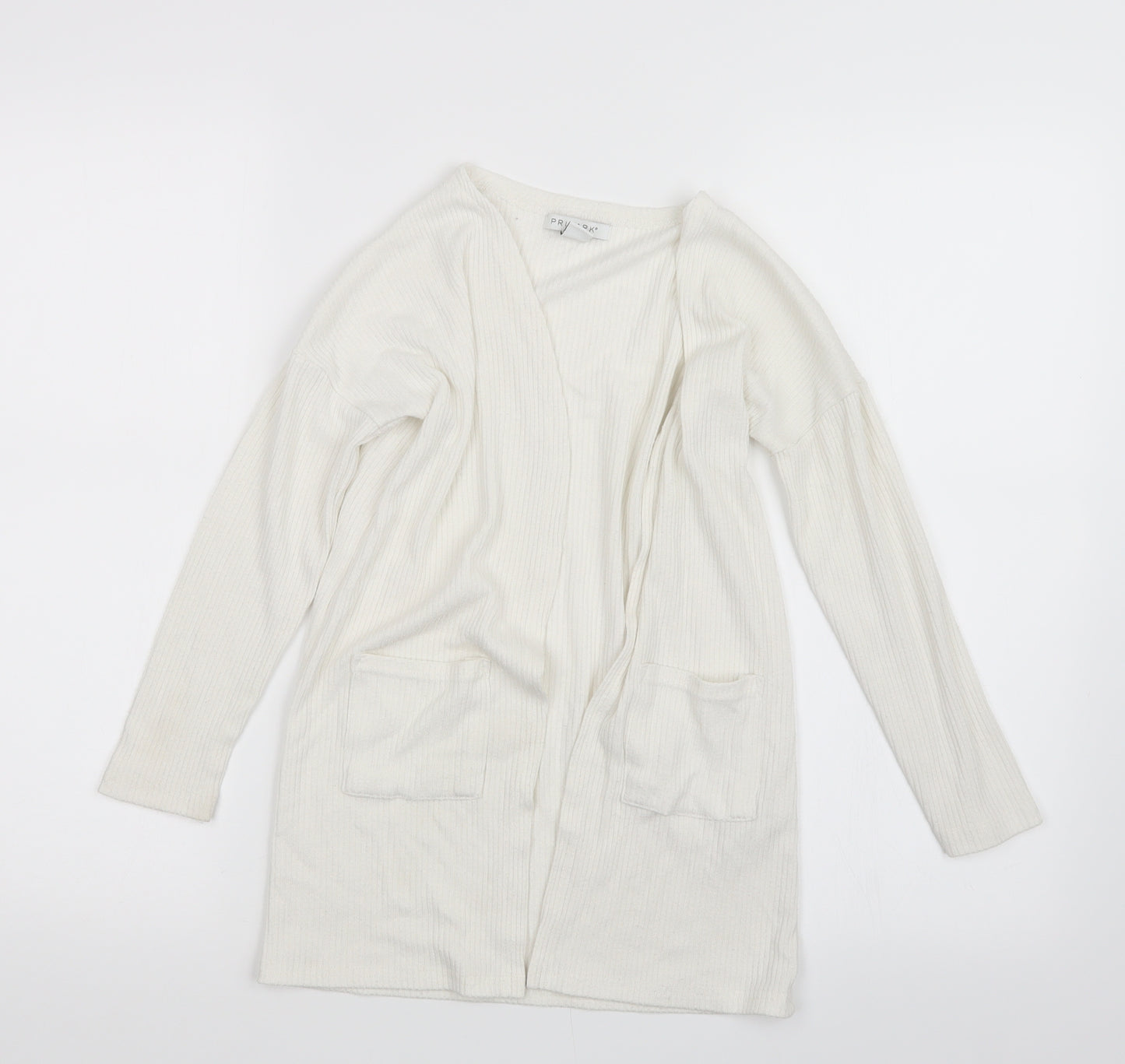 Primark Girls White   Cardigan Jumper Size 8-9 Years