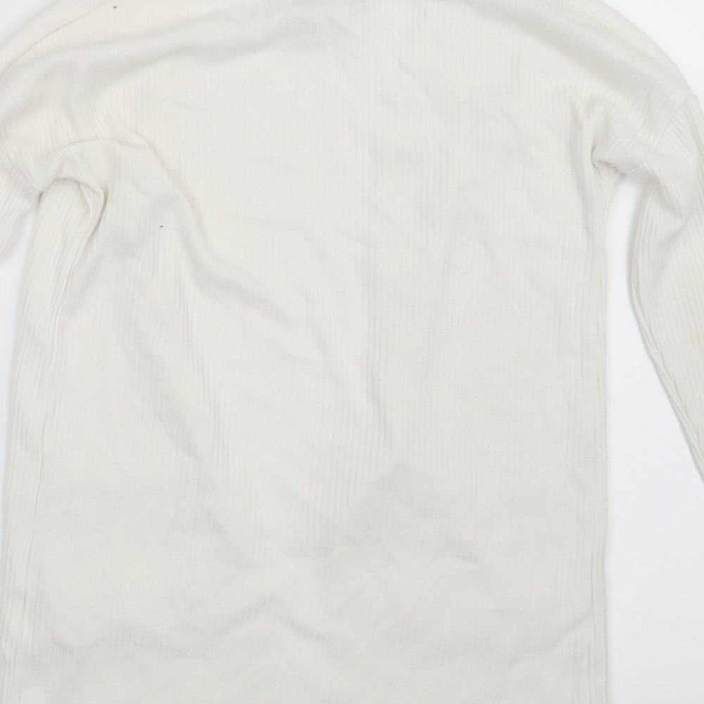 Primark Girls White   Cardigan Jumper Size 8-9 Years