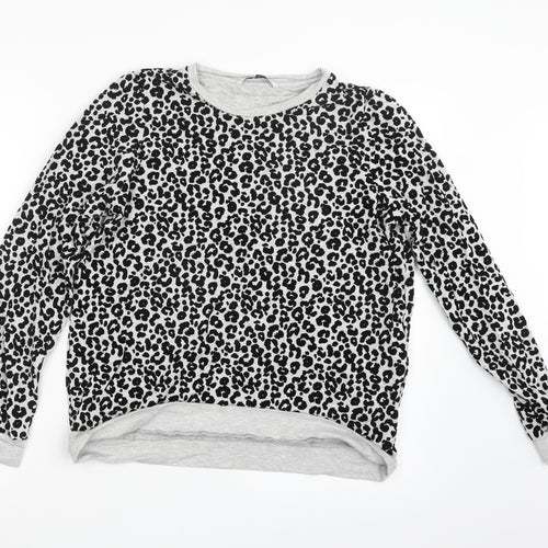 TU Womens Grey Animal Print  Pullover Jumper Size 12
