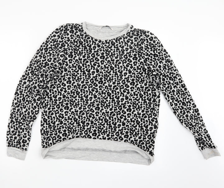 TU Womens Grey Animal Print Pullover Jumper Size 12