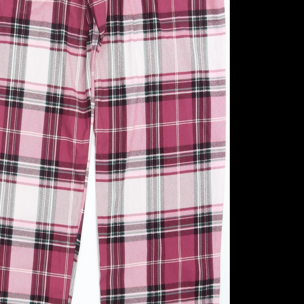F&F Womens Pink Check  Capri Pyjama Pants Size M
