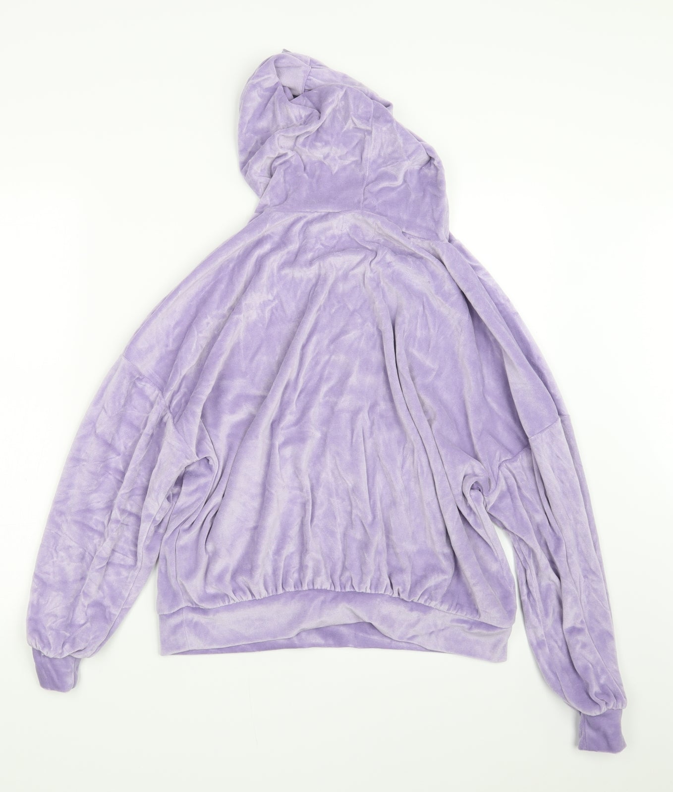 Collective Womens Purple  Velvet Pullover Hoodie Size 8