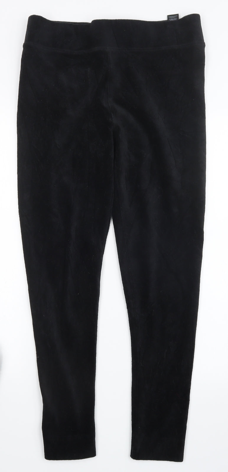 Marks and Spencer Womens Black  Velvet Trousers  Size 14 L27 in
