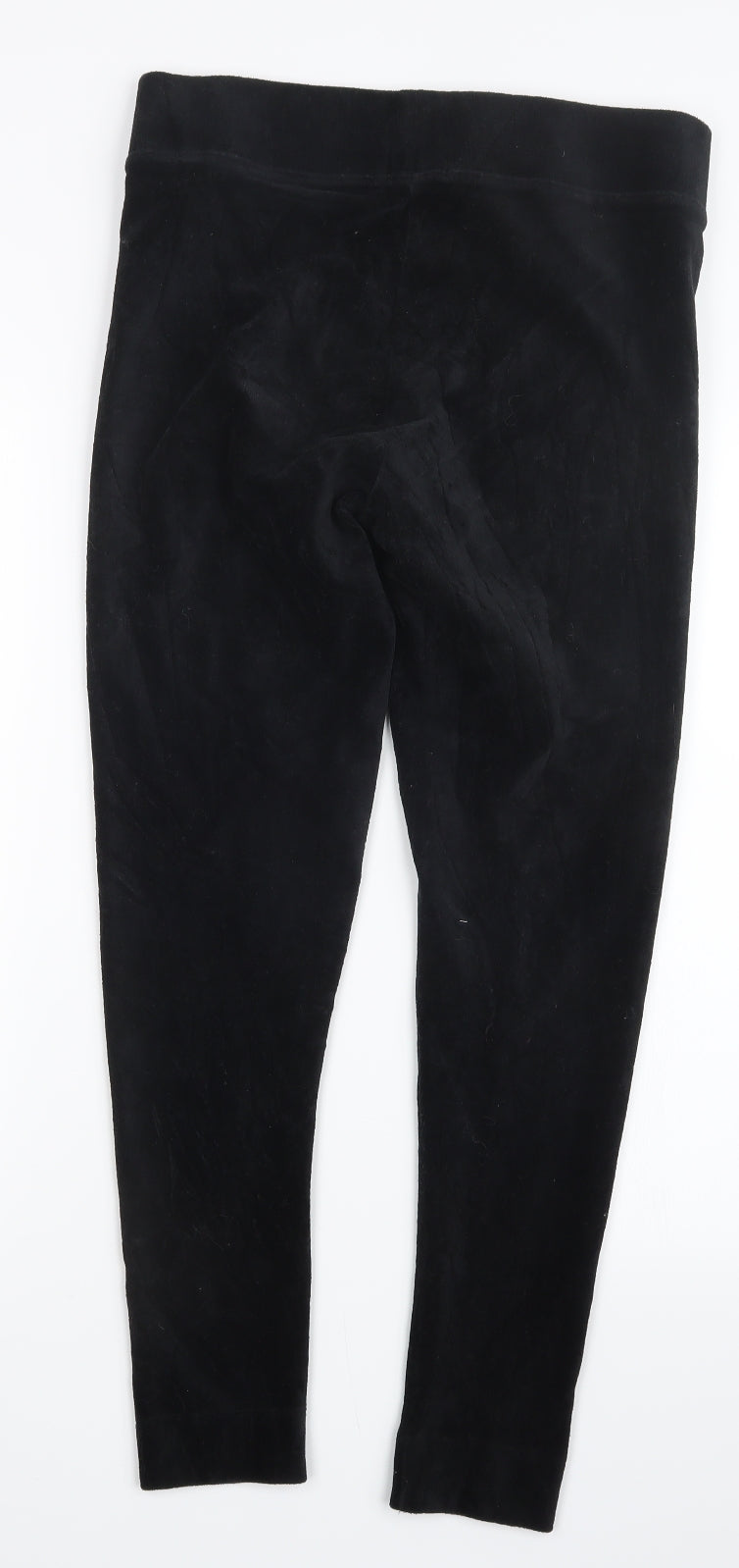 Marks and Spencer Womens Black  Velvet Trousers  Size 14 L27 in