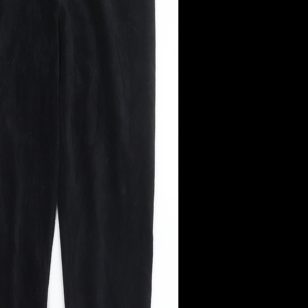 Marks and Spencer Womens Black  Velvet Trousers  Size 14 L27 in