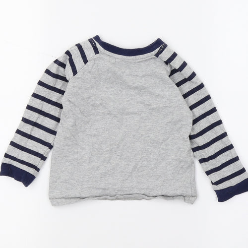 George Baby Grey Striped Jersey Basic T-Shirt Size 18-24 Months  - Disney Tigger