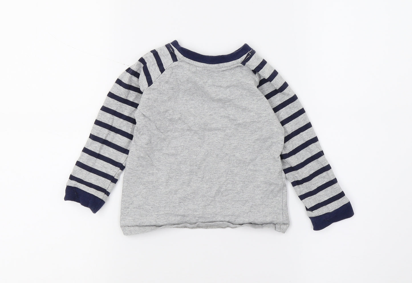 George Baby Grey Striped Jersey Basic T-Shirt Size 18-24 Months  - Disney Tigger