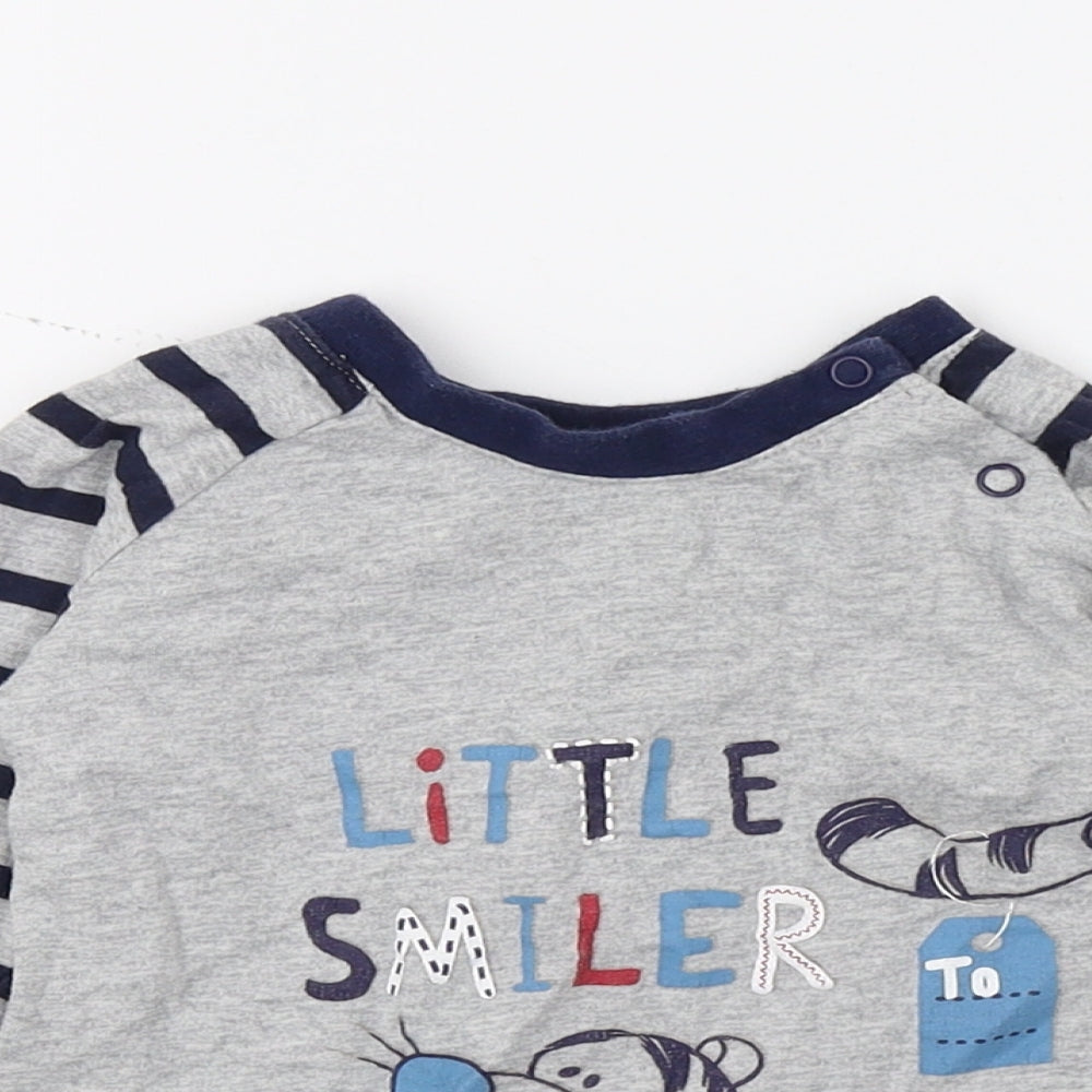 George Baby Grey Striped Jersey Basic T-Shirt Size 18-24 Months  - Disney Tigger