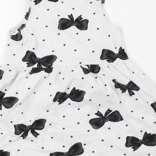 H&M Girls White Polka Dot  Fit & Flare  Size 2 Years