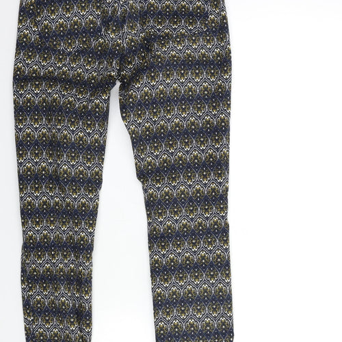 H&M Womens Blue Paisley  Trousers  Size 8 L30 in