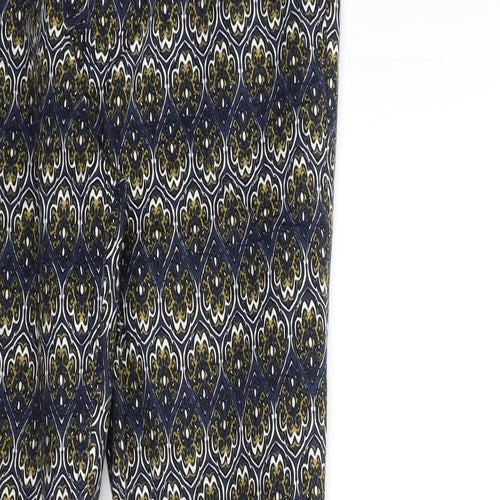 H&M Womens Blue Paisley  Trousers  Size 8 L30 in