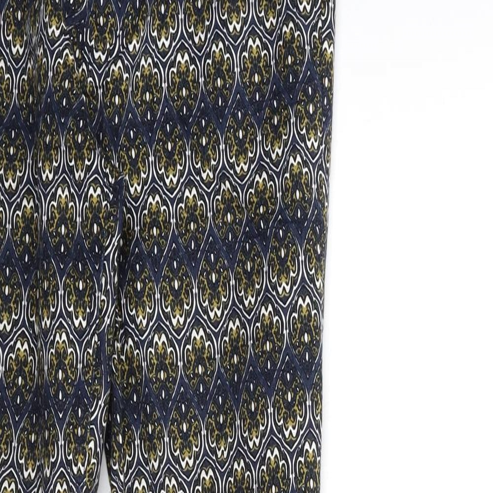 H&M Womens Blue Paisley  Trousers  Size 8 L30 in