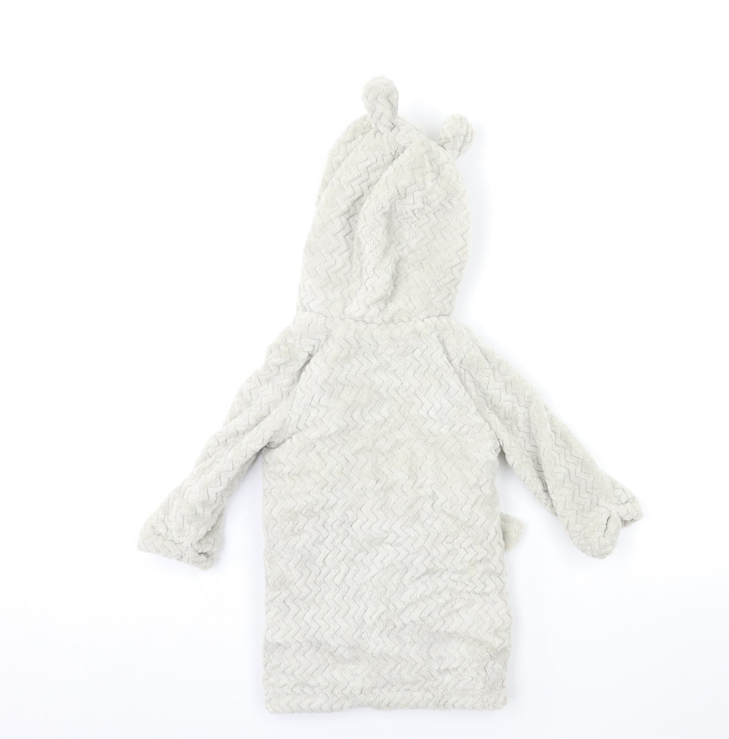 F&F Girls Grey  Fleece Kimono Gown Size 6-9 Months