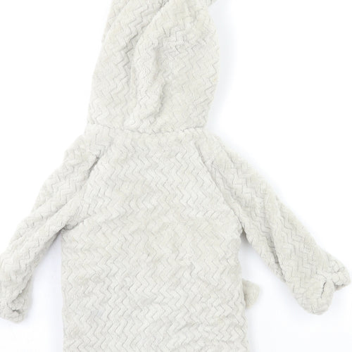 F&F Girls Grey  Fleece Kimono Gown Size 6-9 Months