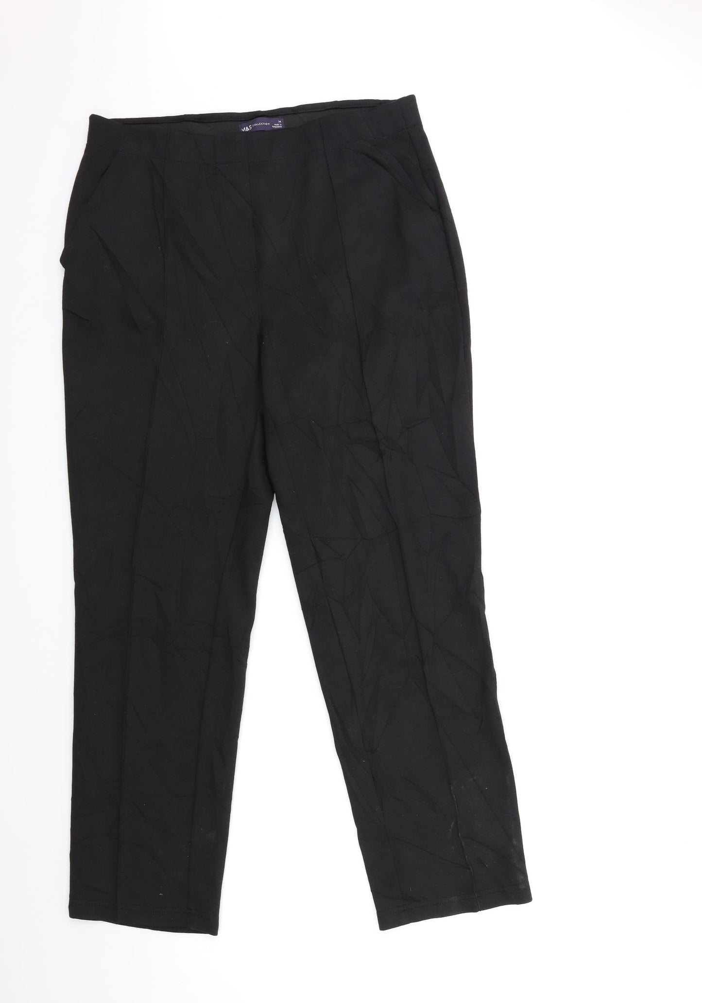 Marks and Spencer Womens Black   Trousers  Size 14 L28 in