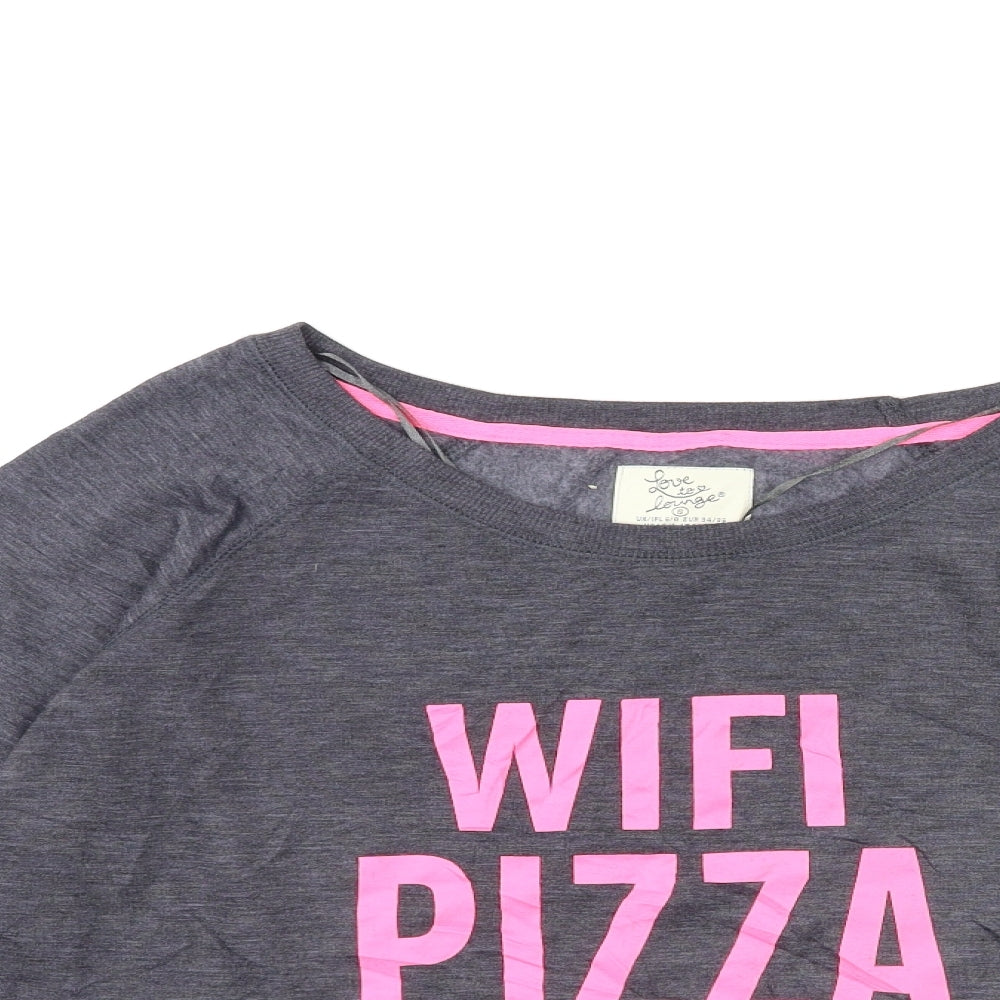 Love To Lounge Womens Grey   Basic T-Shirt Size 8