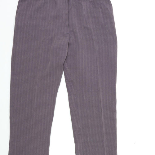 Preworn Womens Purple Striped  Trousers  Size 36 in L28 in