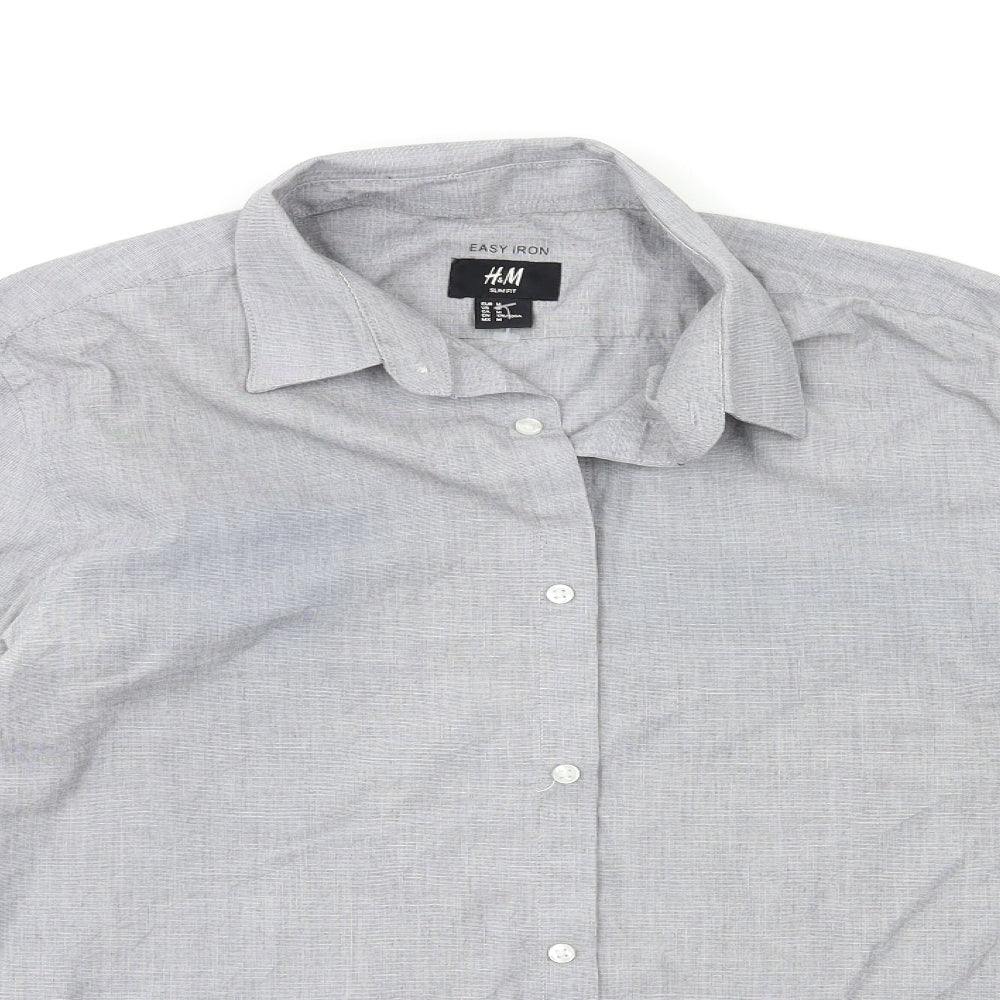 H&M Mens Grey    Dress Shirt Size M