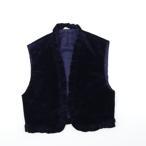 Preworn Womens Blue  Velour Jacket Waistcoat Size S