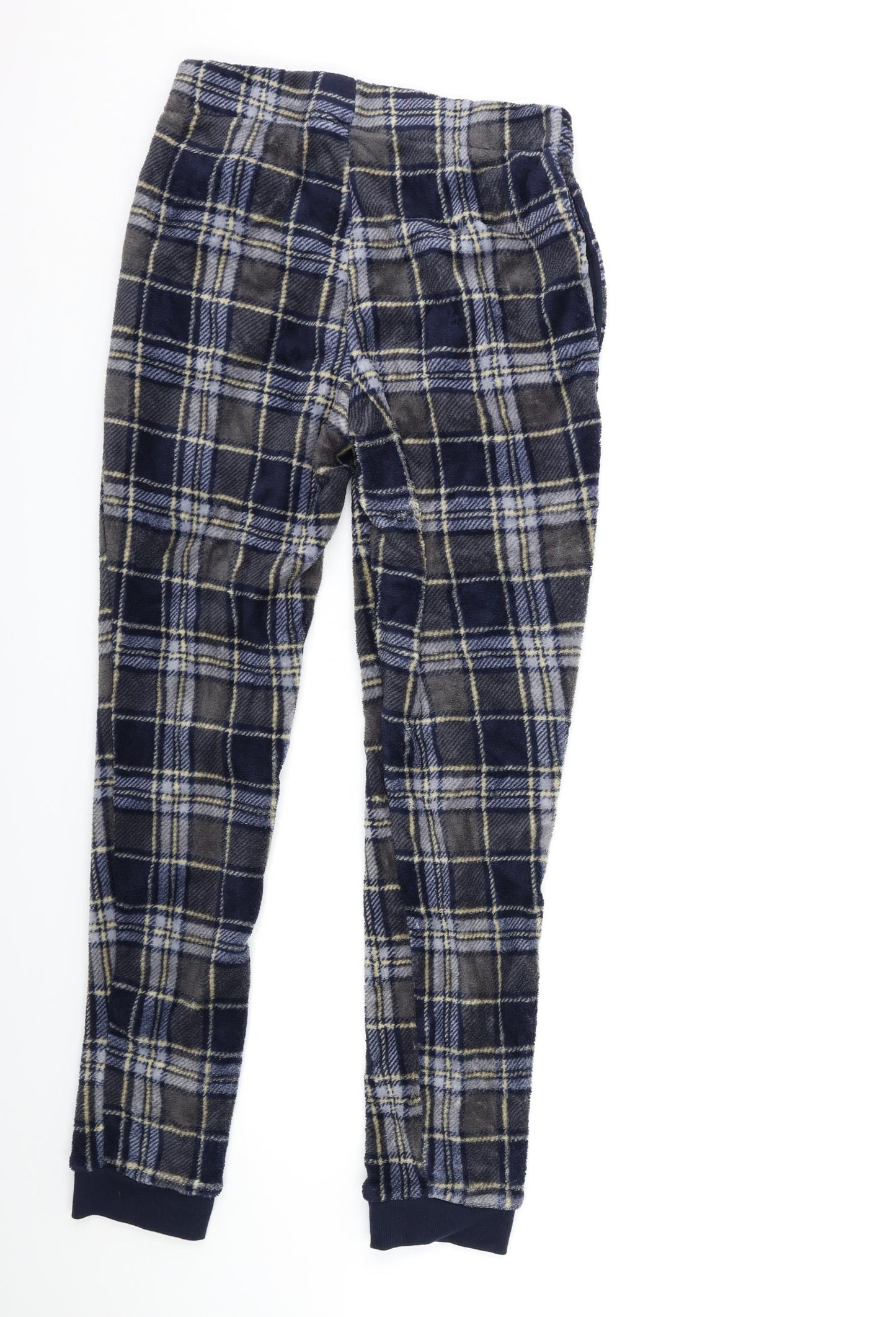 Matalan Mens Grey Check Fleece  Pyjama Pants Size S