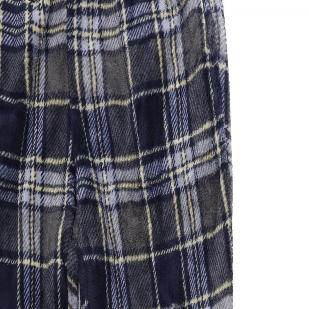 Matalan Mens Grey Check Fleece  Pyjama Pants Size S