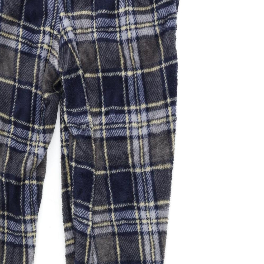 Matalan Mens Grey Check Fleece  Pyjama Pants Size S