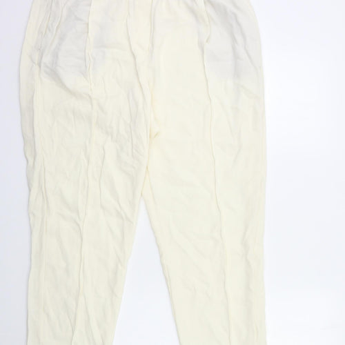 Marks and Spencer Womens White   Trousers  Size 18 L26 in