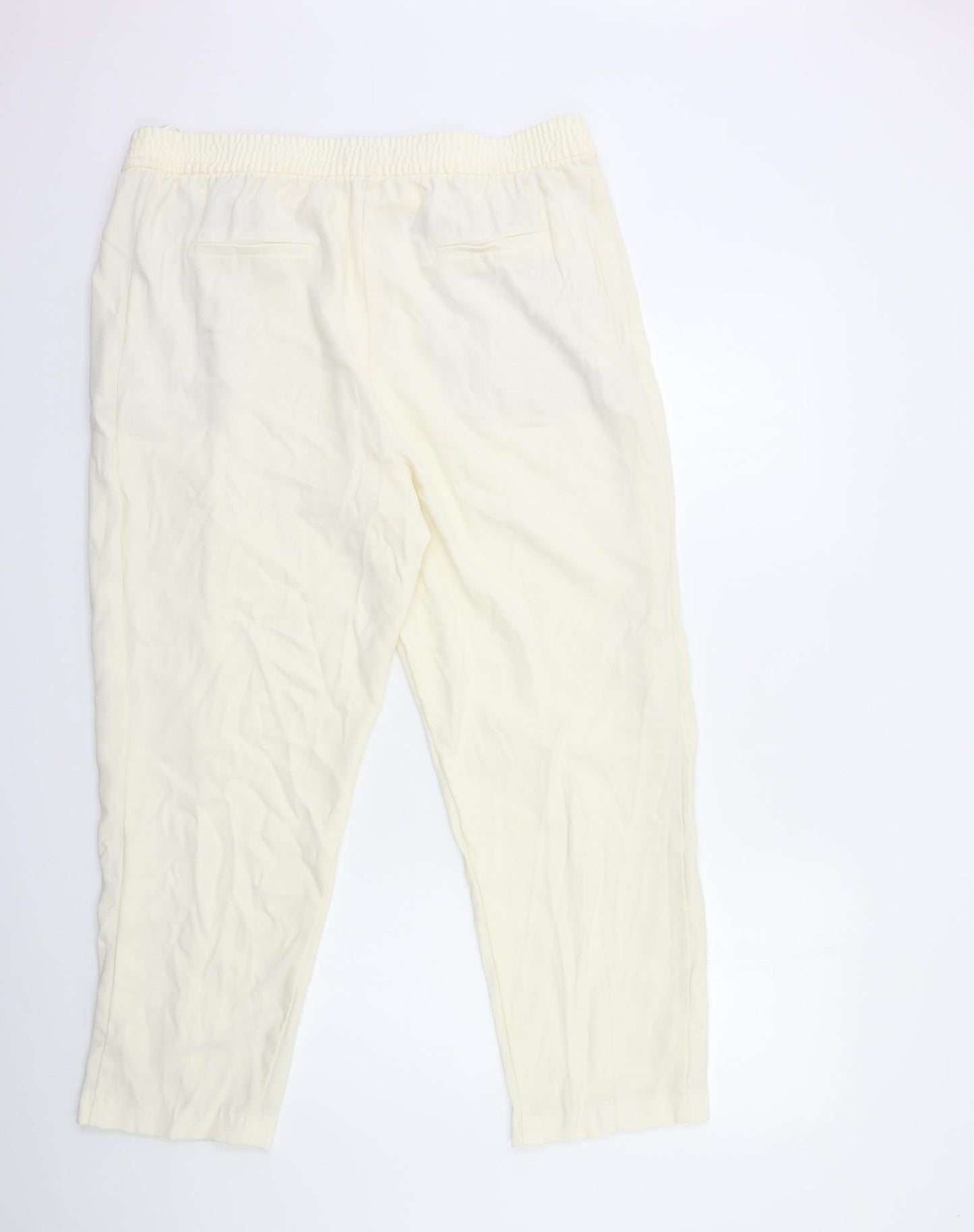 Marks and Spencer Womens White   Trousers  Size 18 L26 in