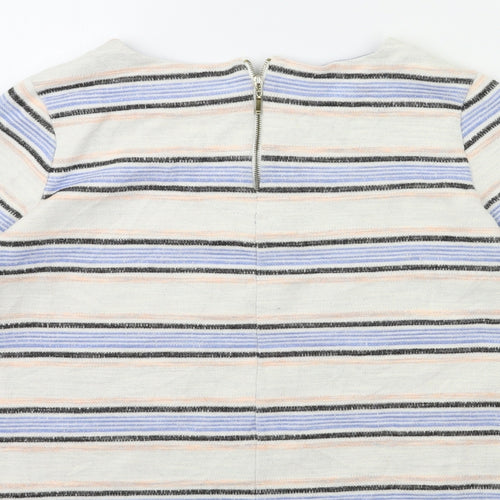 Marks and Spencer Womens White Striped  Pullover Jumper Size 14