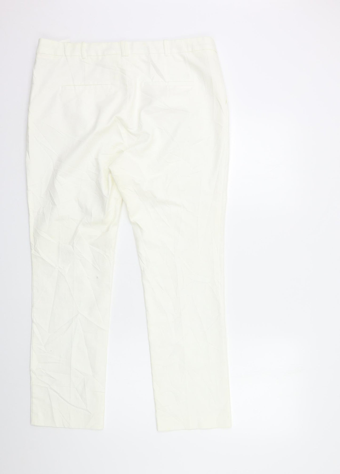 Zara Womens White   Trousers  Size 16 L28 in