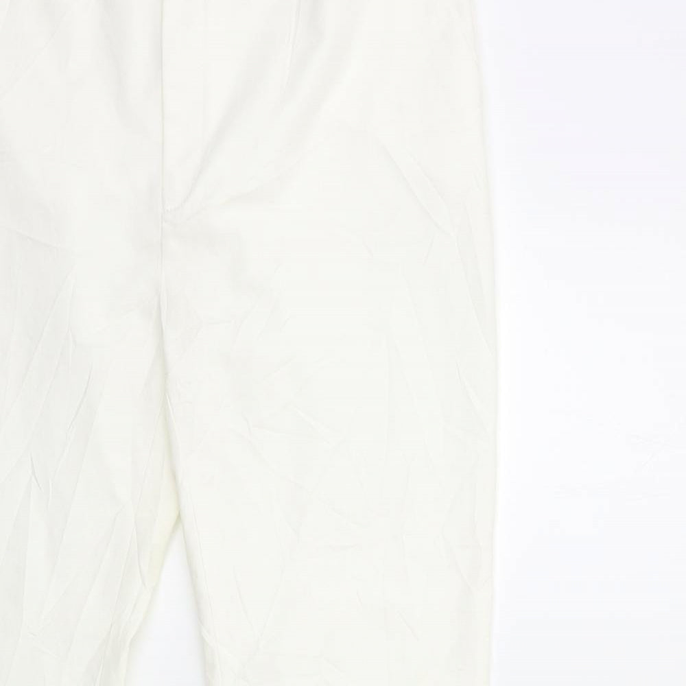 Zara Womens White   Trousers  Size 16 L28 in