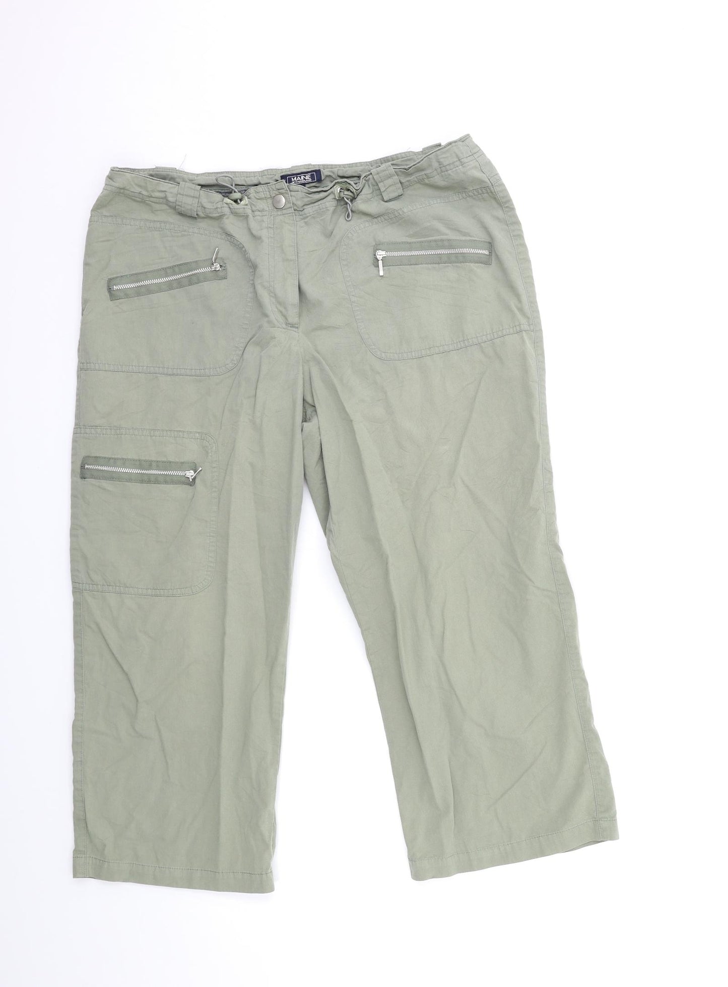 Maine Womens Green   Cargo Trousers Size 16 L23 in