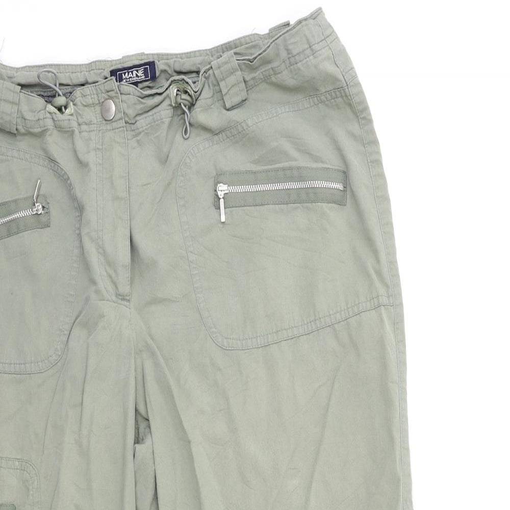 Maine Womens Green   Cargo Trousers Size 16 L23 in