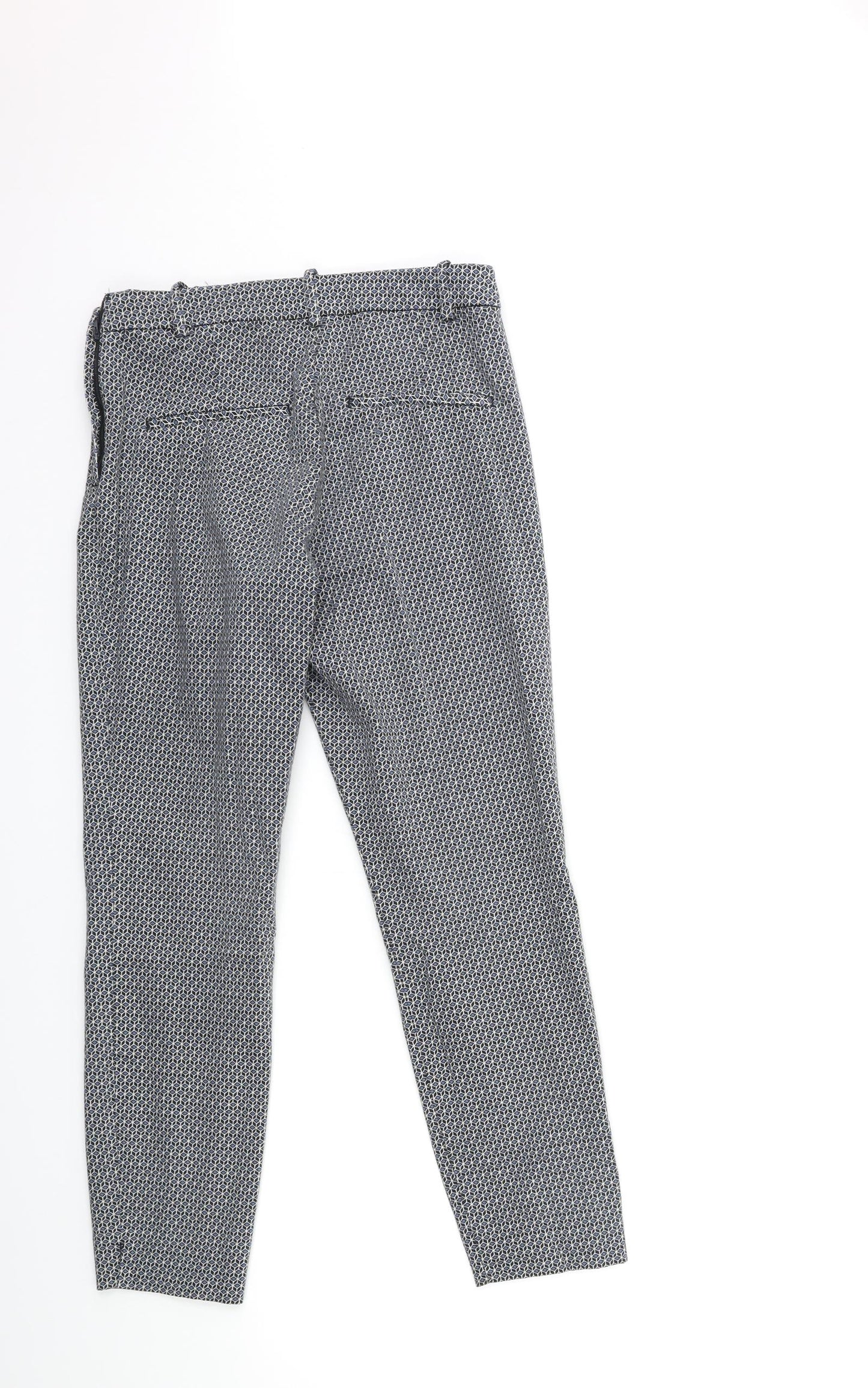 H&M Womens Grey Geometric  Trousers  Size 10 L25 in