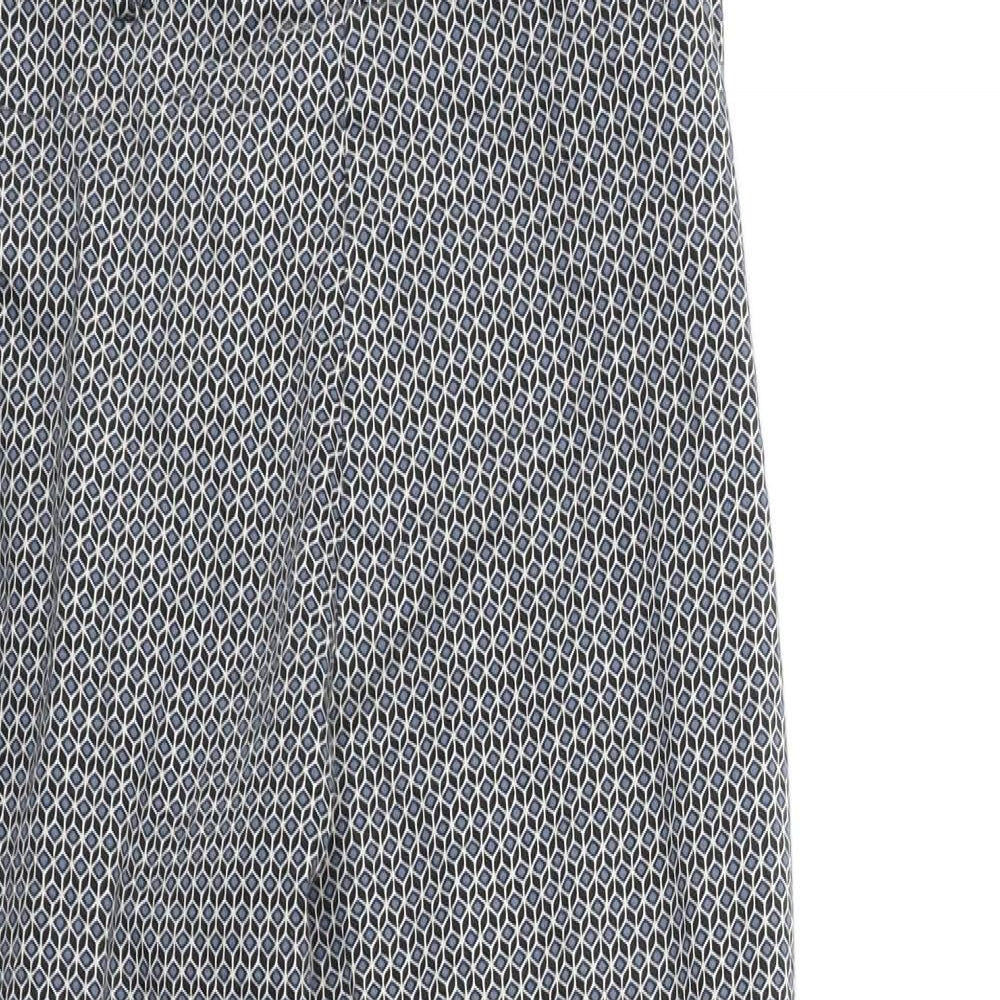 H&M Womens Grey Geometric  Trousers  Size 10 L25 in