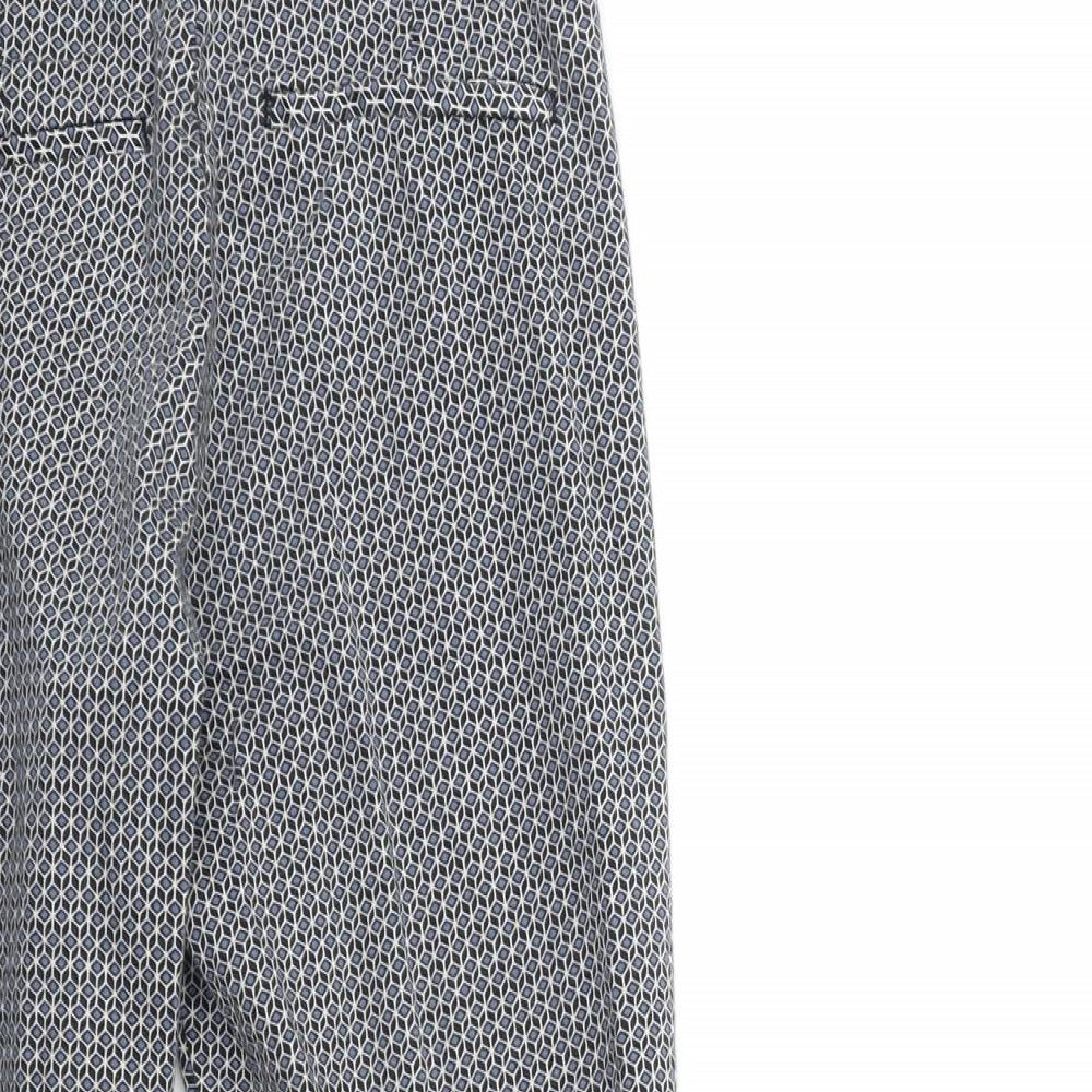 H&M Womens Grey Geometric  Trousers  Size 10 L25 in
