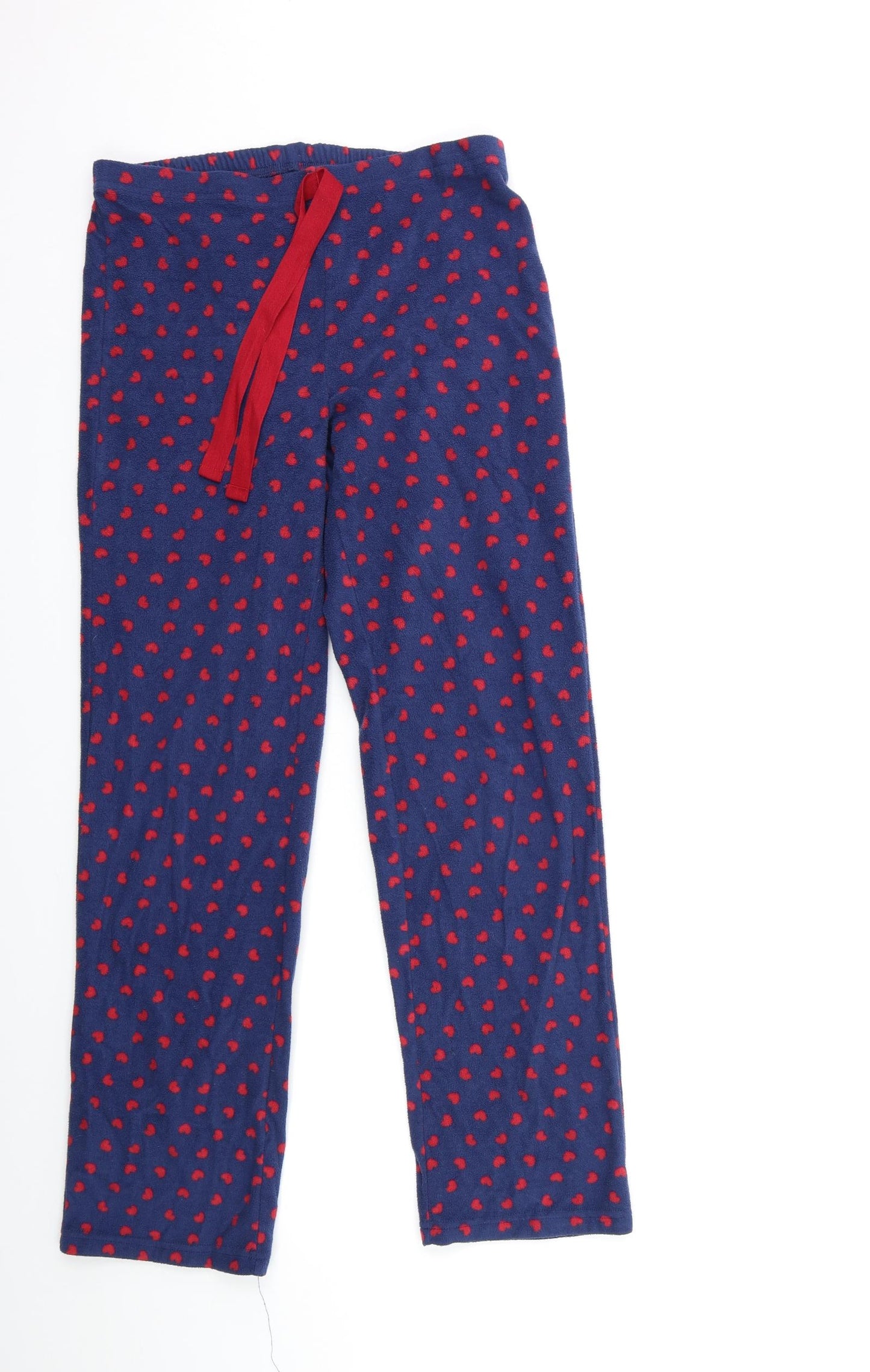George Womens Blue Polka Dot Fleece Top Pyjama Pants Size 8