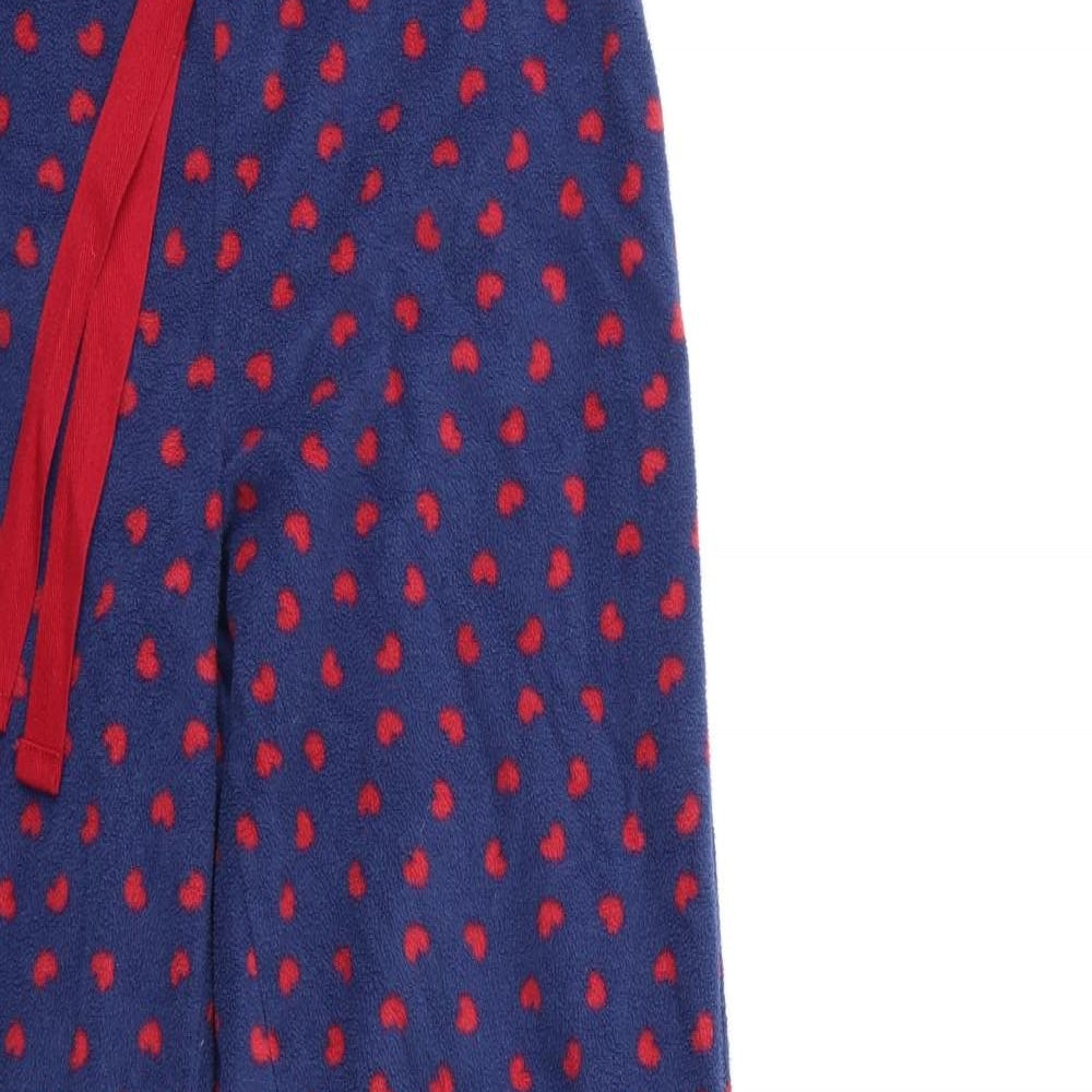 George Womens Blue Polka Dot Fleece Top Pyjama Pants Size 8