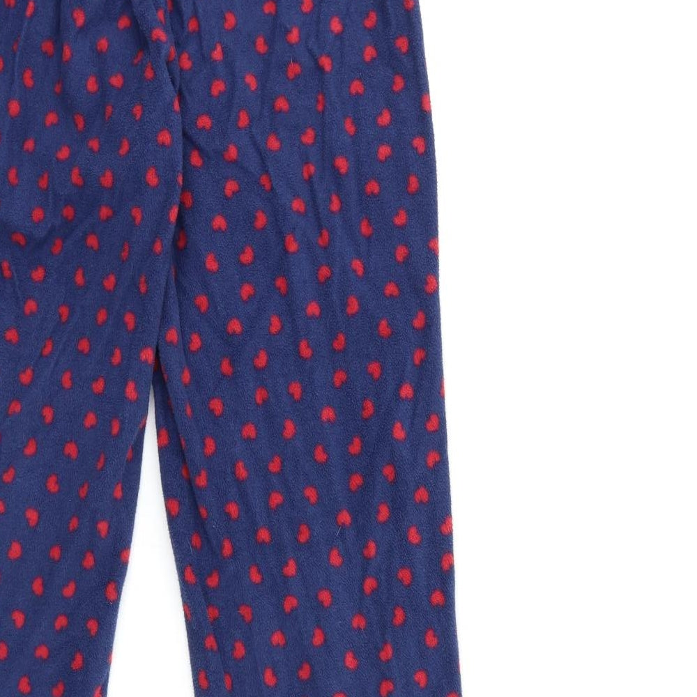 George Womens Blue Polka Dot Fleece Top Pyjama Pants Size 8