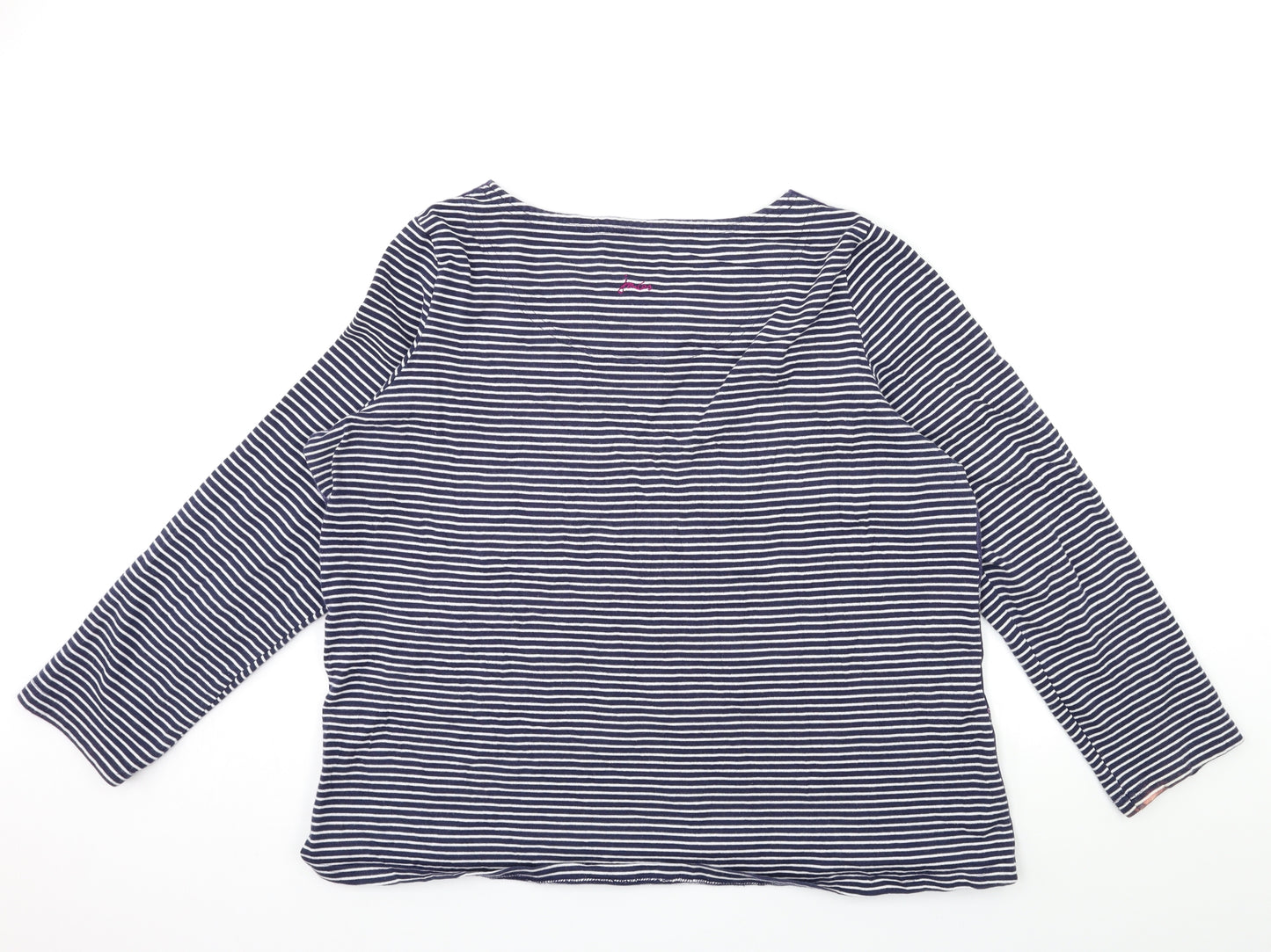Joules Womens Blue Floral  Basic T-Shirt Size 20