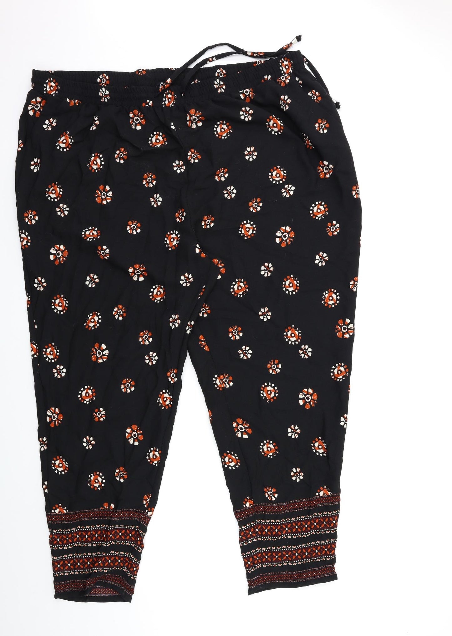 CAPSULE Womens Black Floral  Trousers  Size 26 L30 in