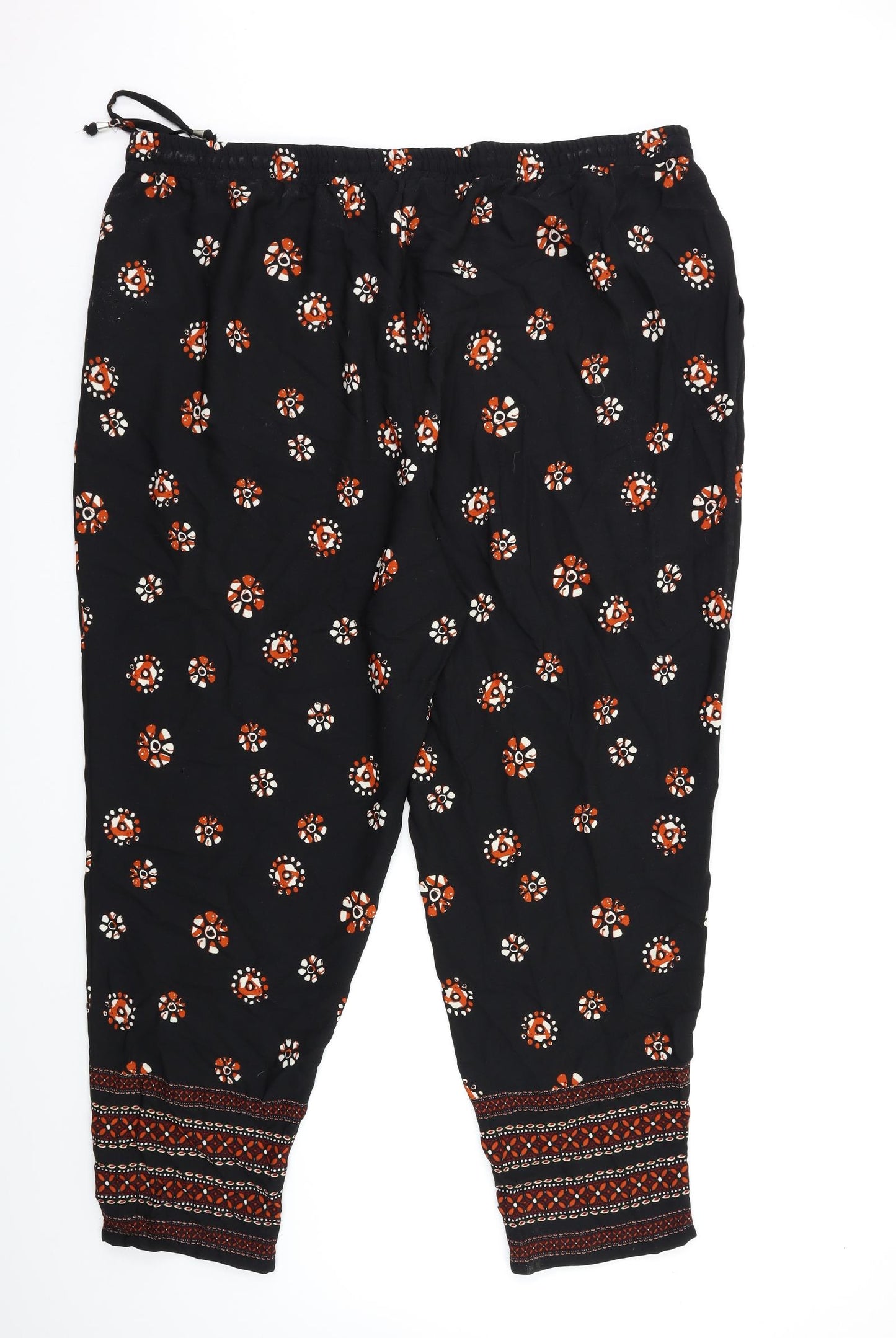 CAPSULE Womens Black Floral  Trousers  Size 26 L30 in