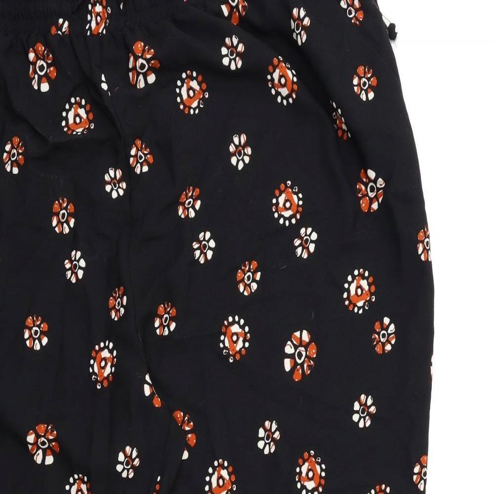 CAPSULE Womens Black Floral  Trousers  Size 26 L30 in