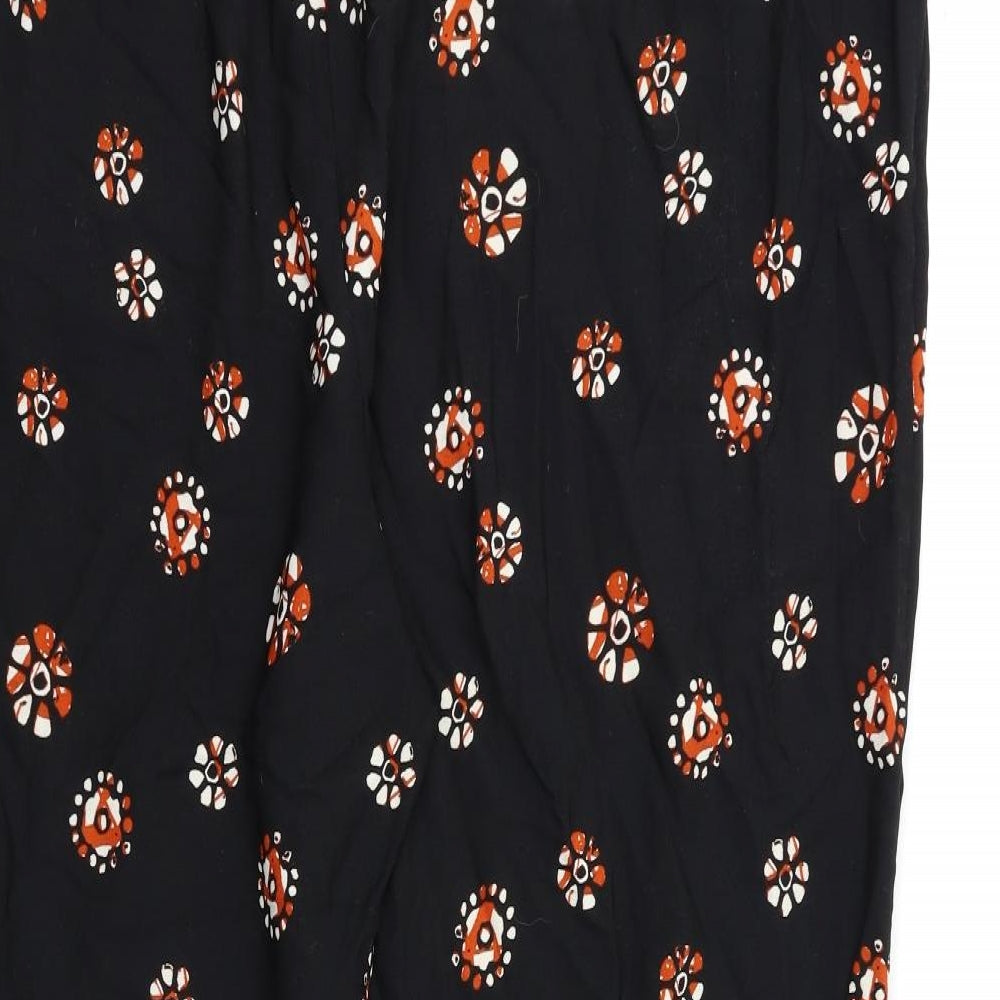 CAPSULE Womens Black Floral  Trousers  Size 26 L30 in