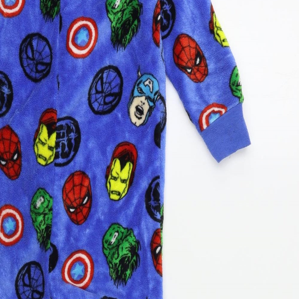 Marvel Boys Blue  Fleece  One Piece Size 6 Years