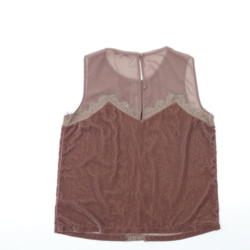 NEXT Womens Purple  Velour Basic Tank Size 14