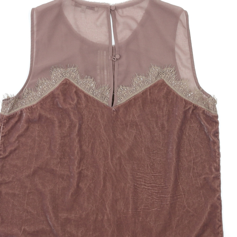 NEXT Womens Purple  Velour Basic Tank Size 14